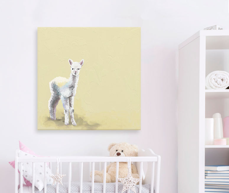 Little Baby Llama Canvas Wall Art - GreenBox Art