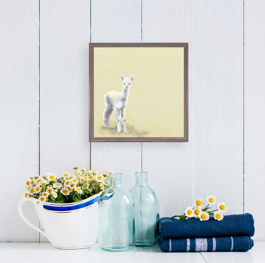 Little Baby Llama Mini Framed Canvas - GreenBox Art