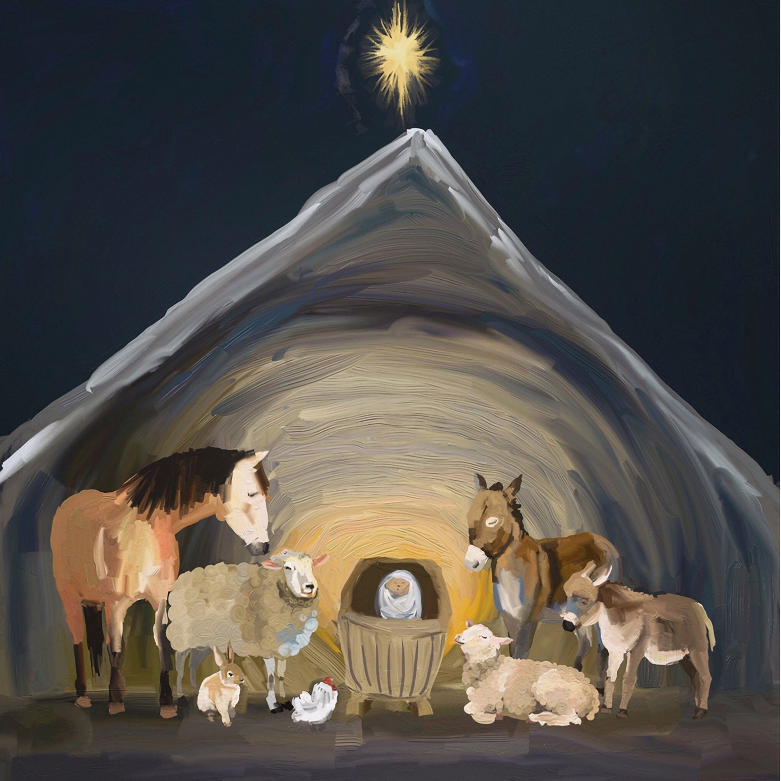 Holiday - Nativity Manger Canvas Wall Art - GreenBox Art