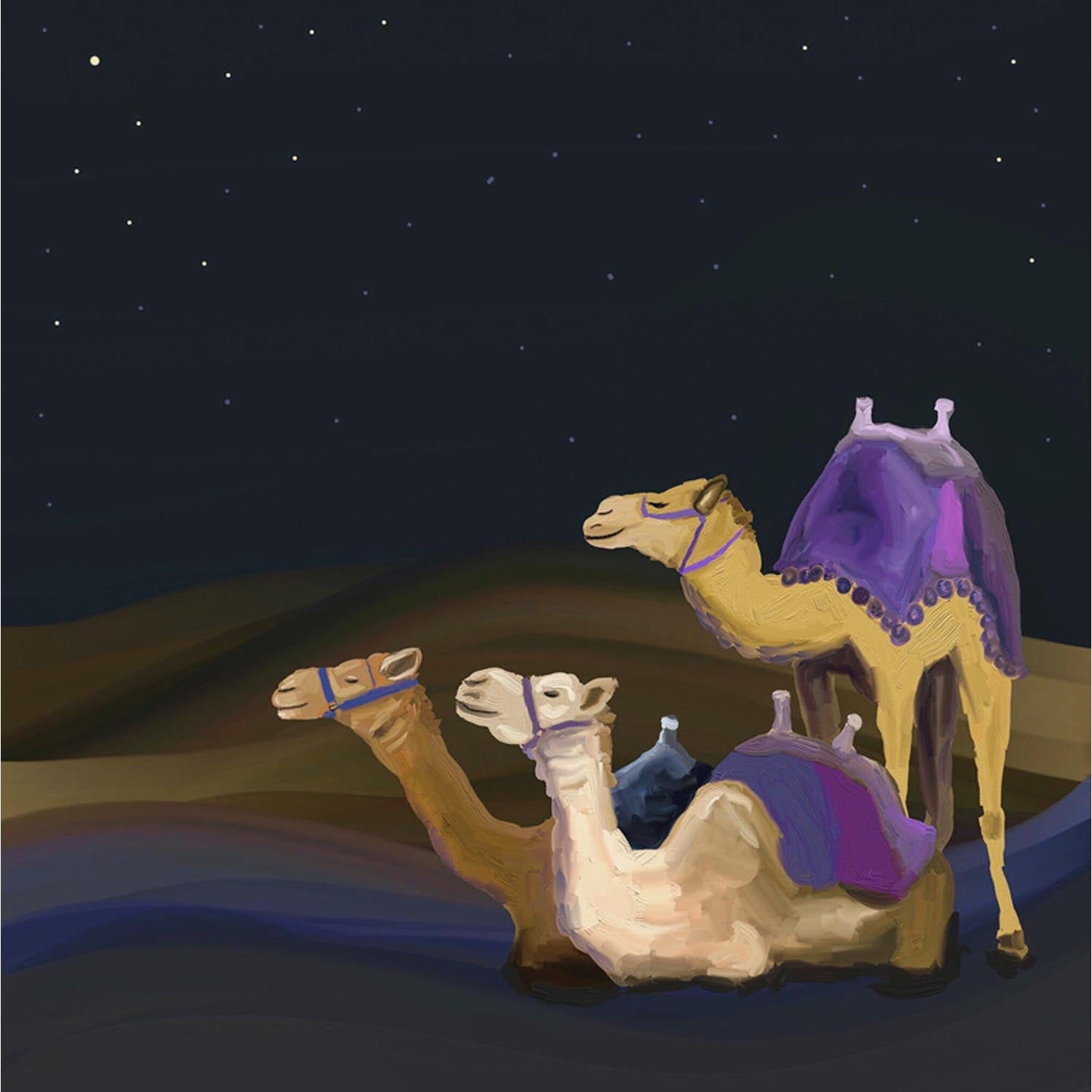 Holiday - Nativity Wise Camels Canvas Wall Art