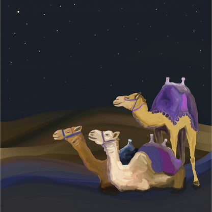 Holiday - Nativity Wise Camels Canvas Wall Art - GreenBox Art