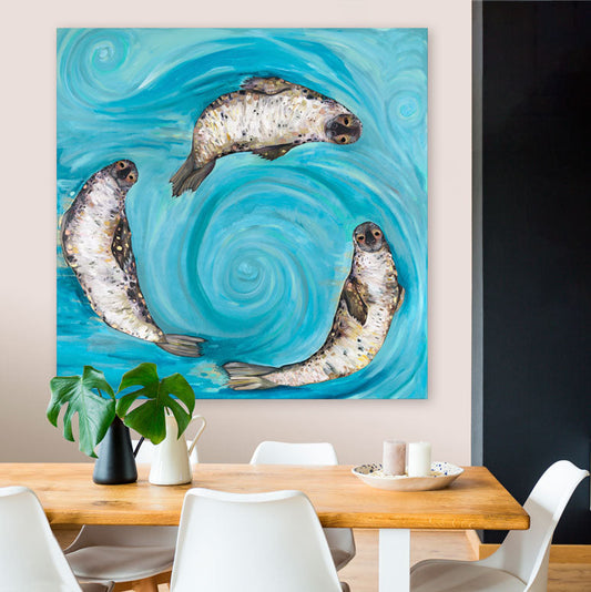 Ice Seals Canvas Wall Art - GreenBox Art