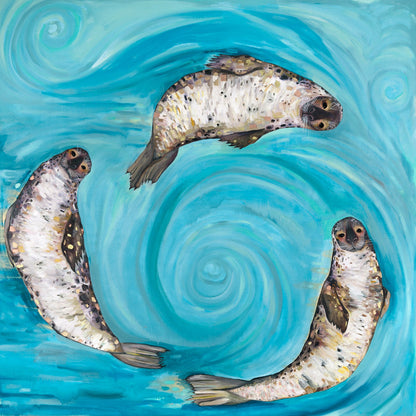 Ice Seals Canvas Wall Art - GreenBox Art