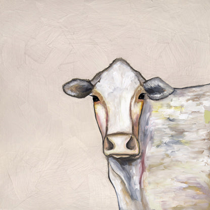 White Cow Canvas Wall Art