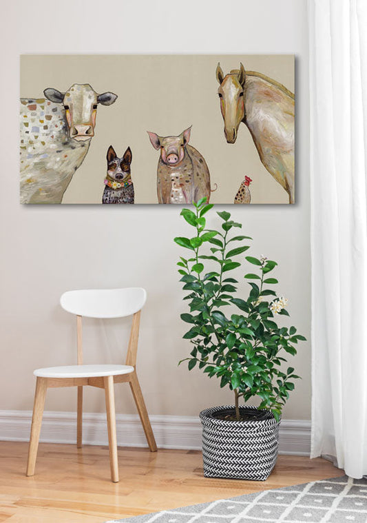 Cattle Dog and Crew Canvas Wall Art - GreenBox Art