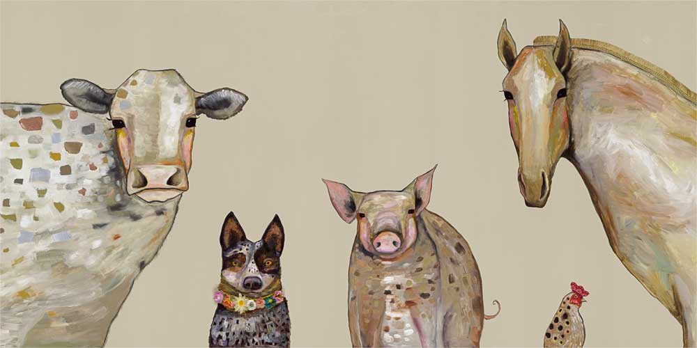 Cattle Dog and Crew Canvas Wall Art