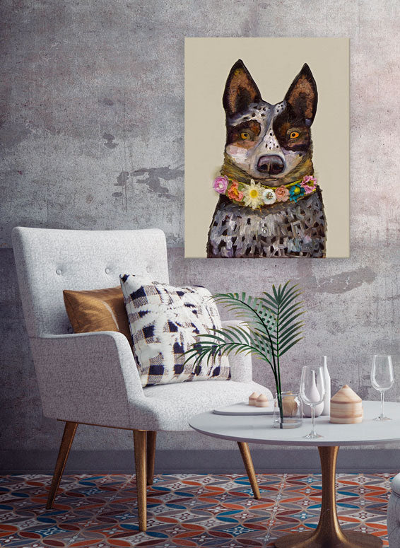 Cattle Dog Canvas Wall Art - GreenBox Art