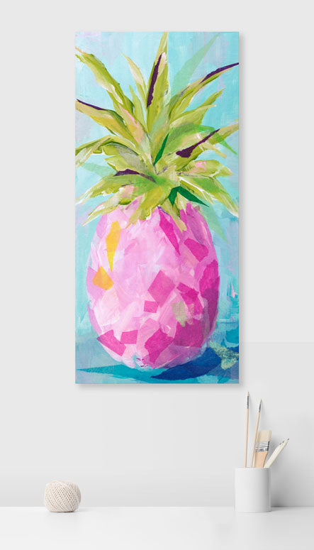 Pink Pineapple Canvas Wall Art - GreenBox Art