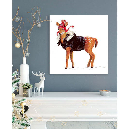 Holiday - Winter Deer Canvas Wall Art - GreenBox Art