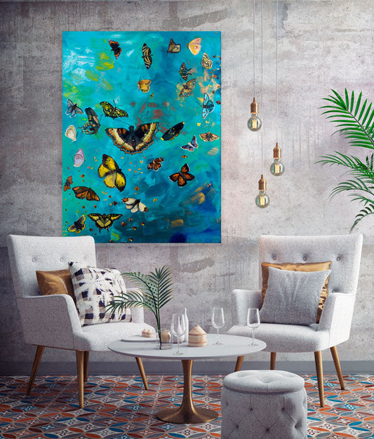 Bunch of Butterflies Canvas Wall Art