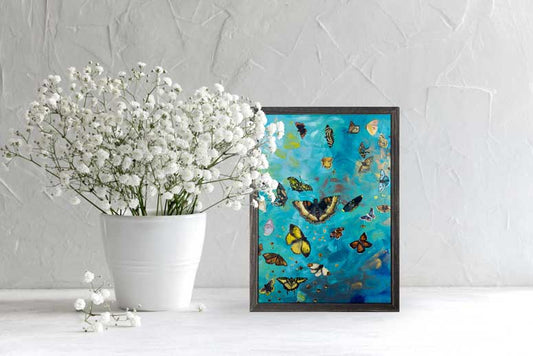 Bunch of Butterflies Mini Framed Canvas - GreenBox Art