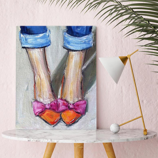Bows Toes Shoes Canvas Wall Art