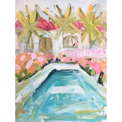 Poolside Cabanas Canvas Wall Art