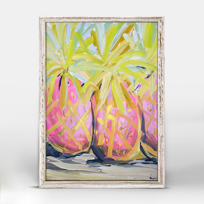 Tropical Pineapples Mini Framed Canvas