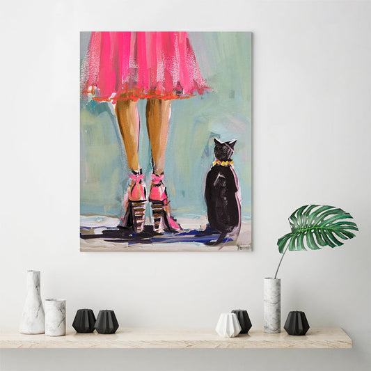 Kitten and Heels Canvas Wall Art