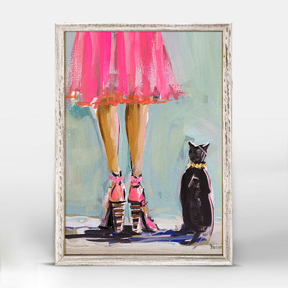 Kitten and Heels Mini Framed Canvas
