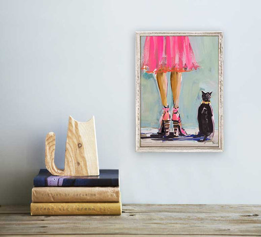 Kitten and Heels Mini Framed Canvas