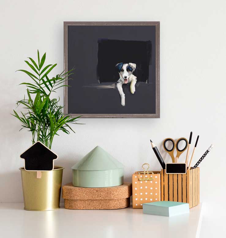 Best Friend - Border Collie Puppy Mini Framed Canvas