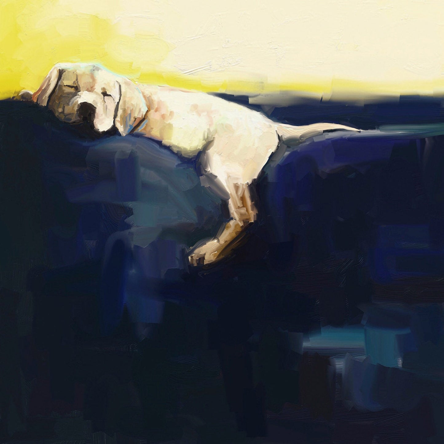 Best Friend - Yellow Lab Puppy Canvas Wall Art