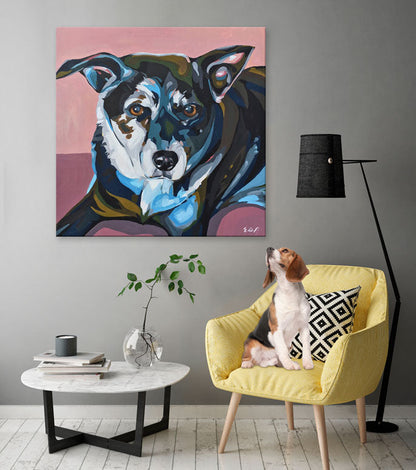 Painted Pups - Hank Canvas Wall Art