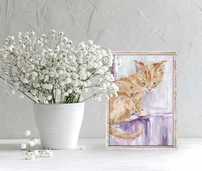 Tabby Cat Mini Framed Canvas