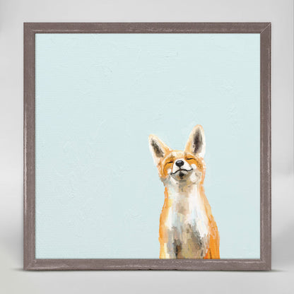Happy Fox Mini Framed Canvas