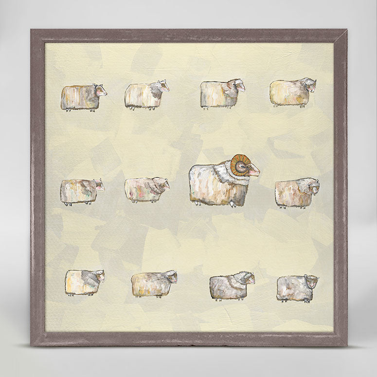 Sheep Flock Mini Framed Canvas - GreenBox Art