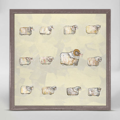 Sheep Flock Mini Framed Canvas - GreenBox Art