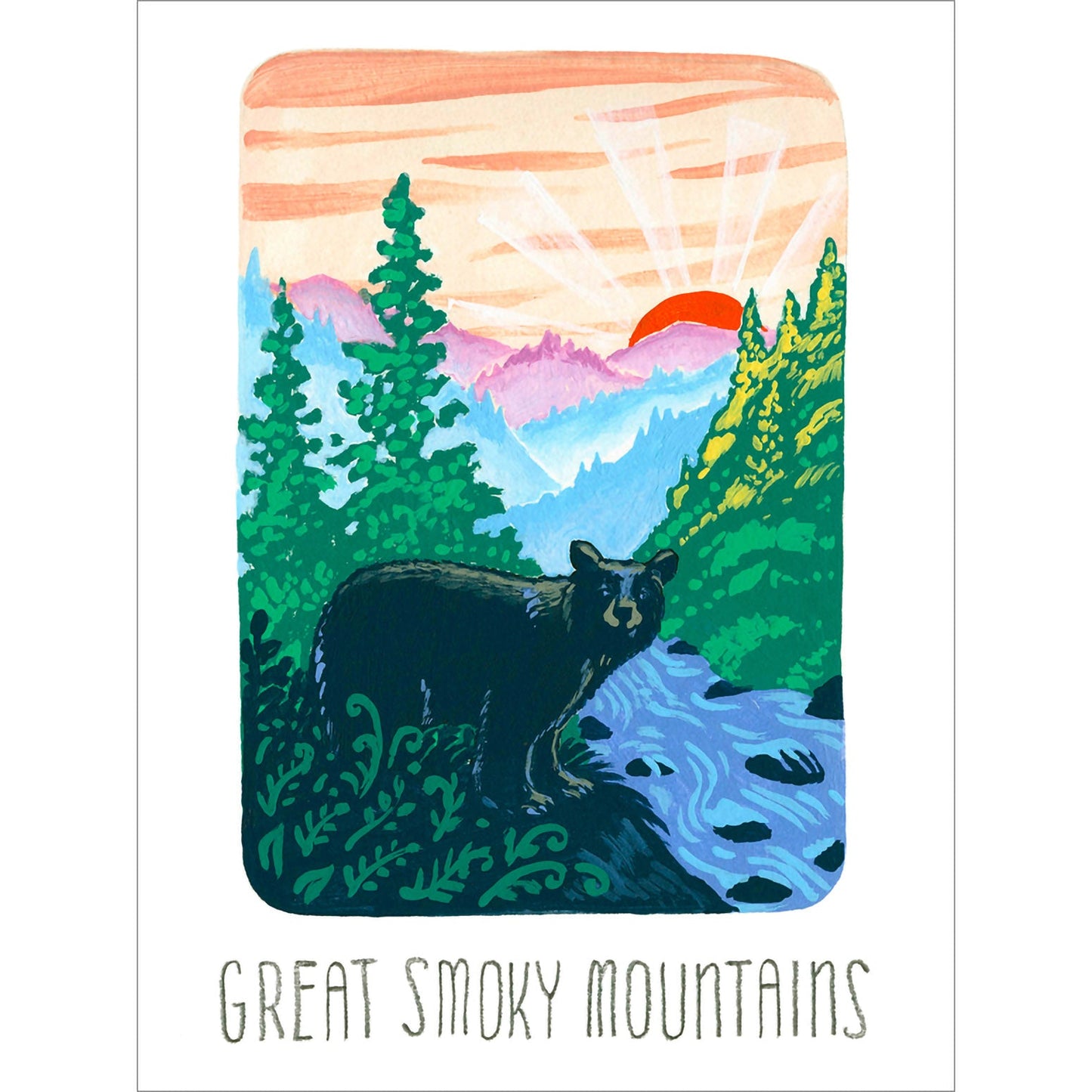 National Parks - Great Smoky Mountains Canvas Wall Art - GreenBox Art