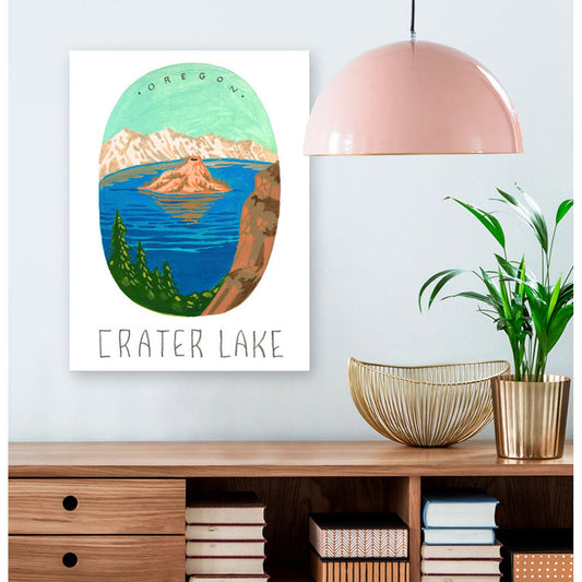 National Parks - Crater Lake Canvas Wall Art - GreenBox Art