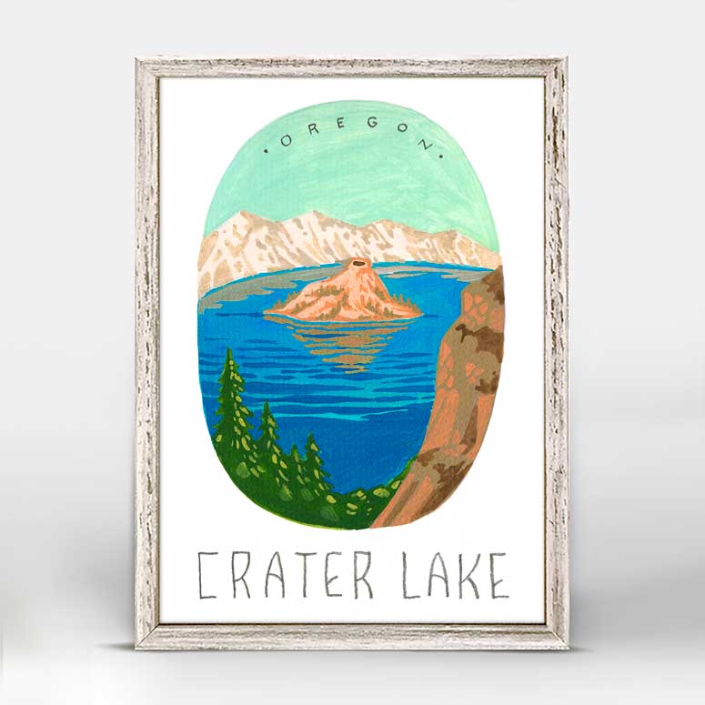 National Parks - Crater Lake Mini Framed Canvas