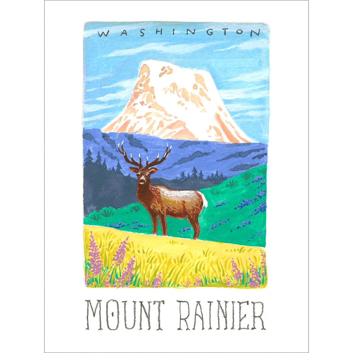 National Parks - Mount Rainier Canvas Wall Art - GreenBox Art