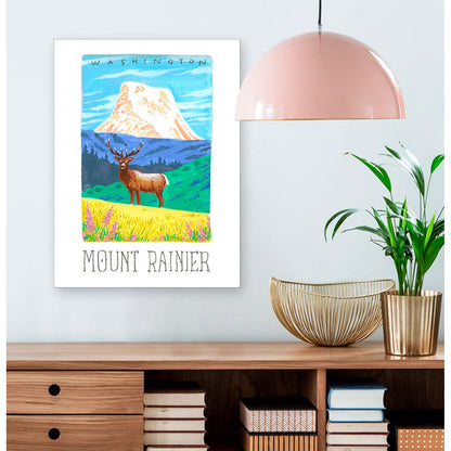 National Parks - Mount Rainier Canvas Wall Art - GreenBox Art