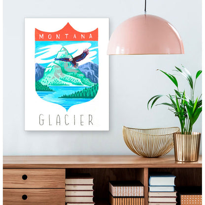 National Parks - Glacier Canvas Wall Art - GreenBox Art