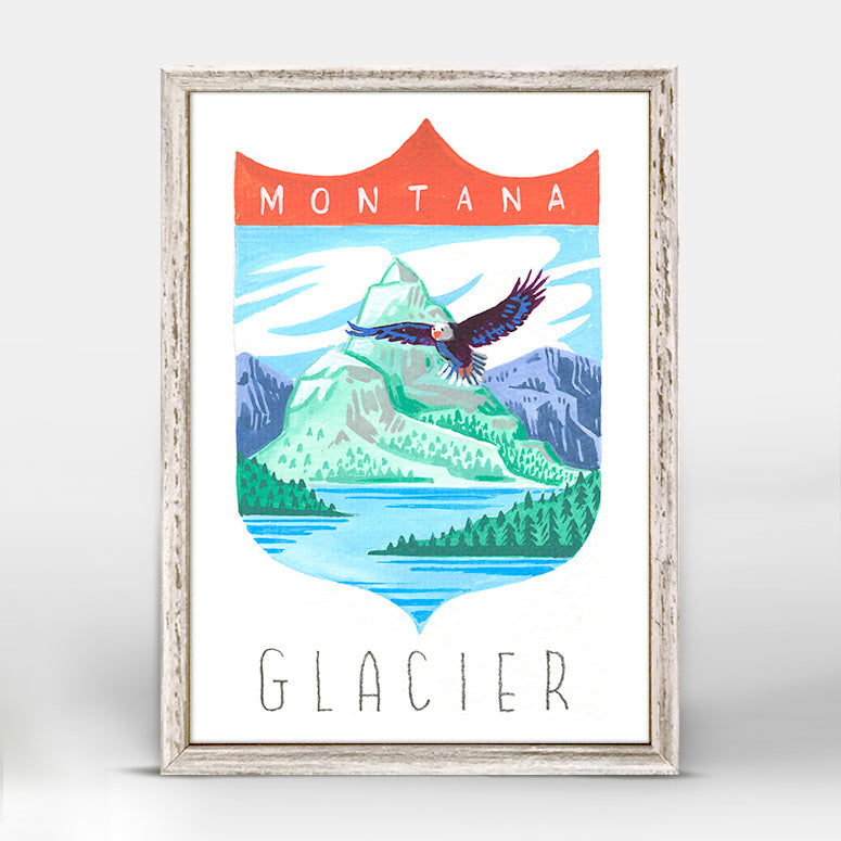 National Parks - Glacier Mini Framed Canvas - GreenBox Art