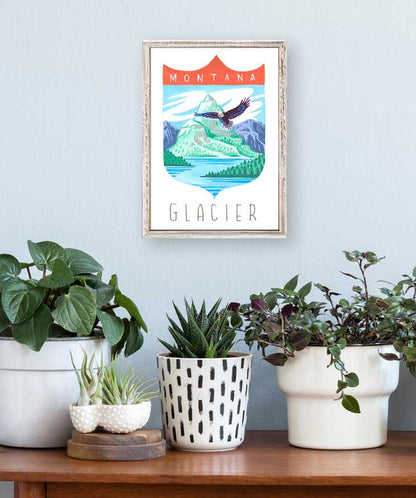 National Parks - Glacier Mini Framed Canvas - GreenBox Art