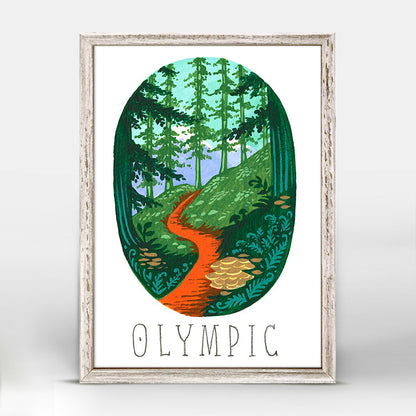 National Parks - Olympic Mini Framed Canvas - GreenBox Art