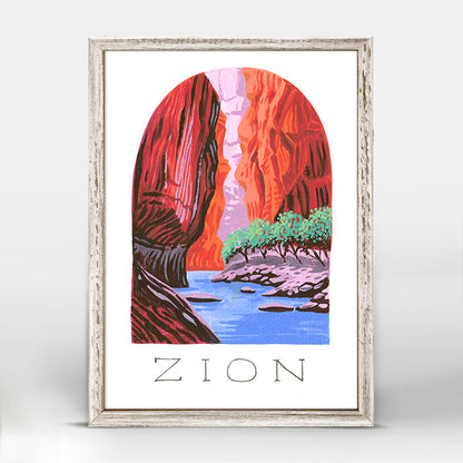 National Parks - Zion Mini Framed Canvas