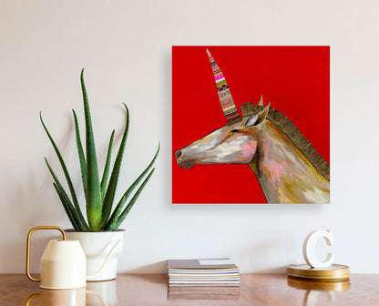 Unicorn With Leather Mane Canvas Wall Art