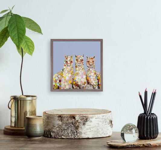 Alpaca Trio Mini Framed Canvas