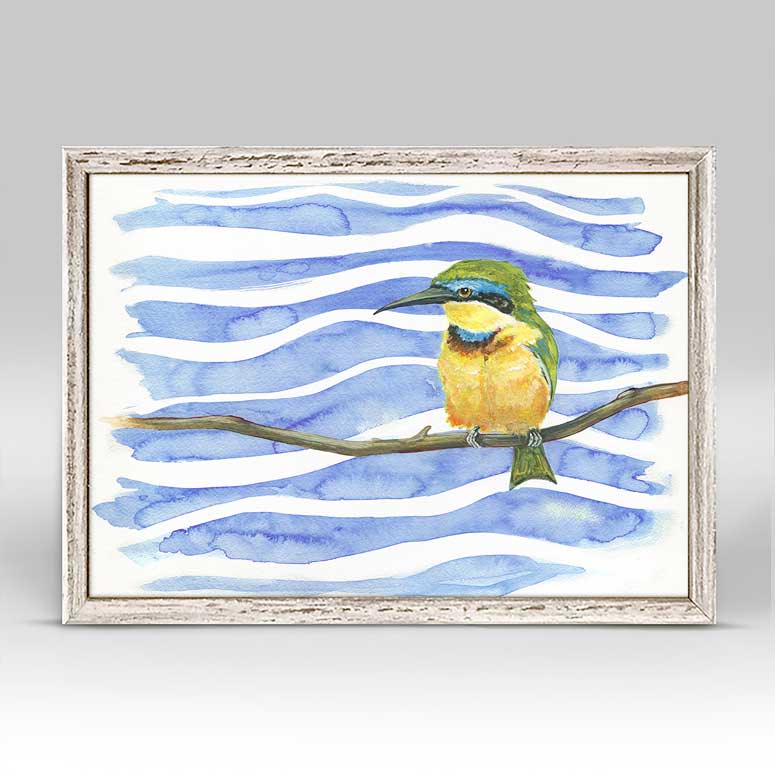 Shibori and Birds - Bee Eater Mini Framed Canvas - GreenBox Art