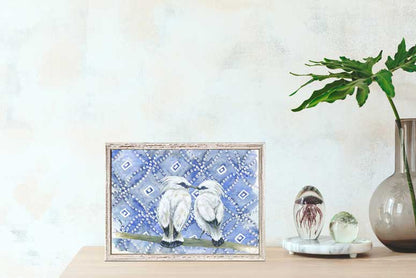 Shibori and Birds - Honeymooners Mini Framed Canvas - GreenBox Art