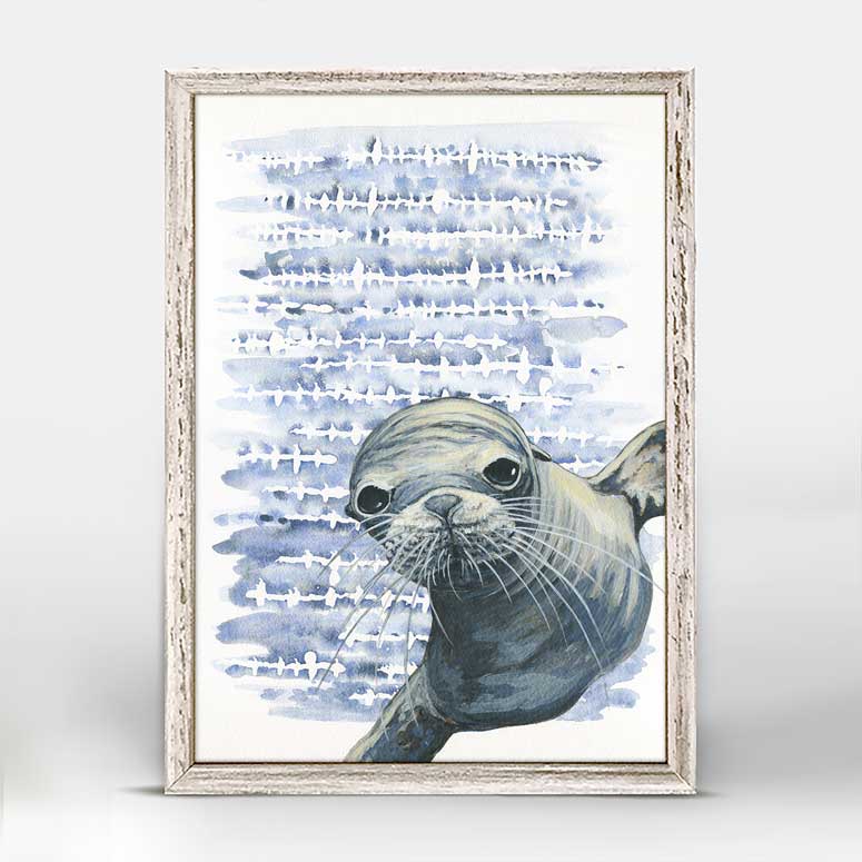 Shibori and Marine Mammals - Well Hello There Mini Framed Canvas - GreenBox Art