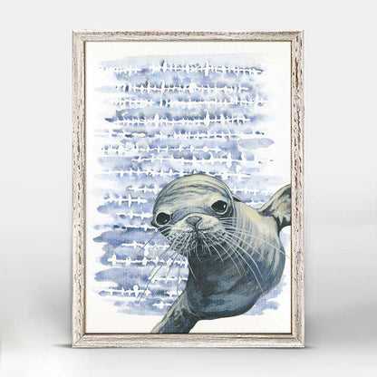 Shibori and Marine Mammals - Well Hello There Mini Framed Canvas