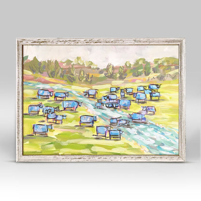 Blue Crossing Mini Framed Canvas