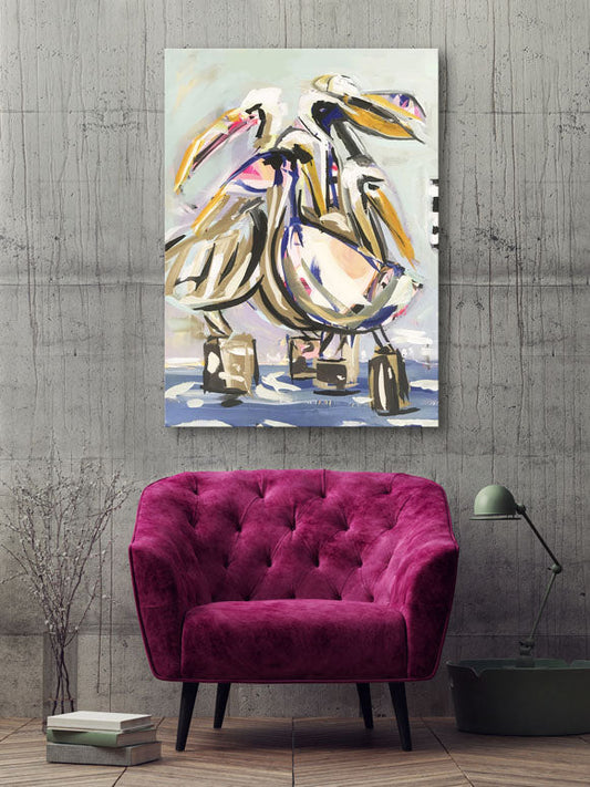 Pelican Pod Canvas Wall Art