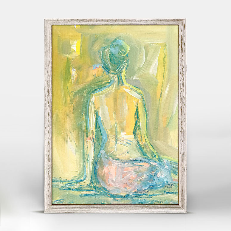 Seated Figure Mini Framed Canvas
