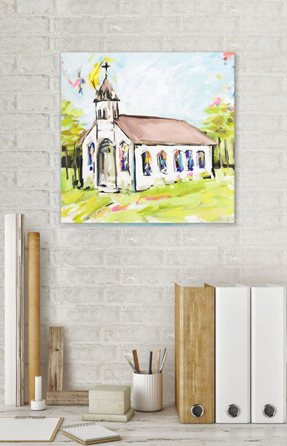 Abstract Church Canvas Wall Art