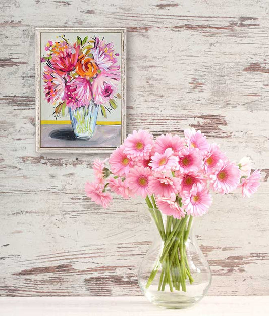 Peonies and Roses Mini Framed Canvas