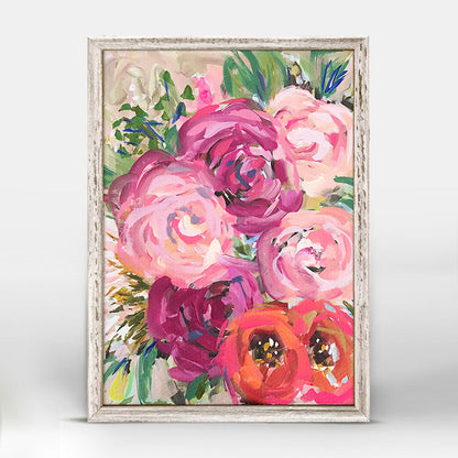 Soft Flowers Mini Framed Canvas